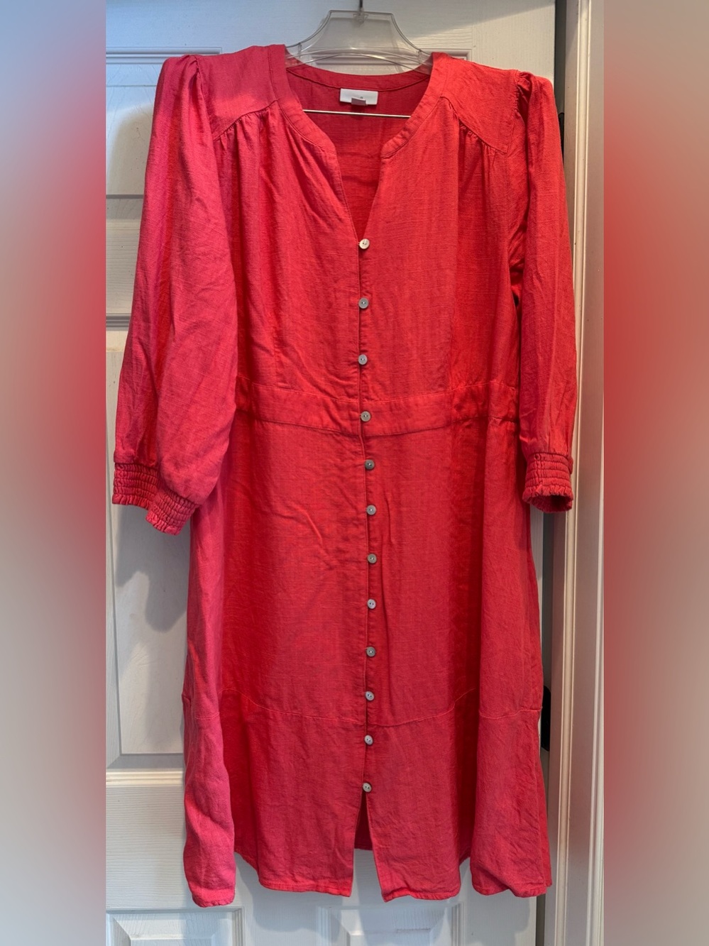 J. Jill Coral Linen Blend Dress